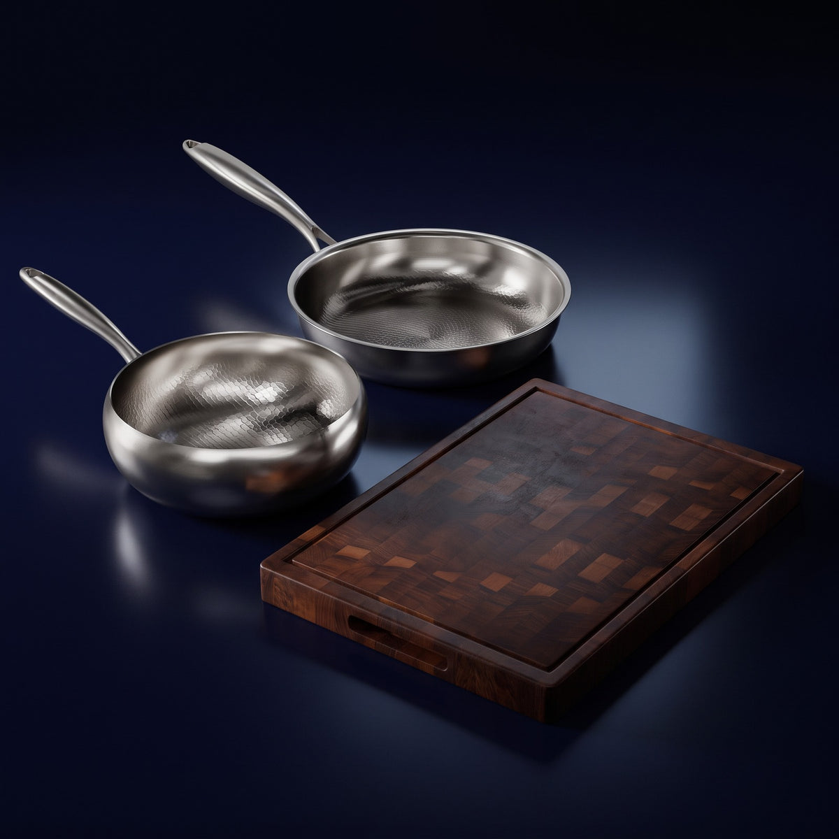 Hatori Kōmyō 光明 Series – Pan and Sauté Set with Walnut Board and Utensils
