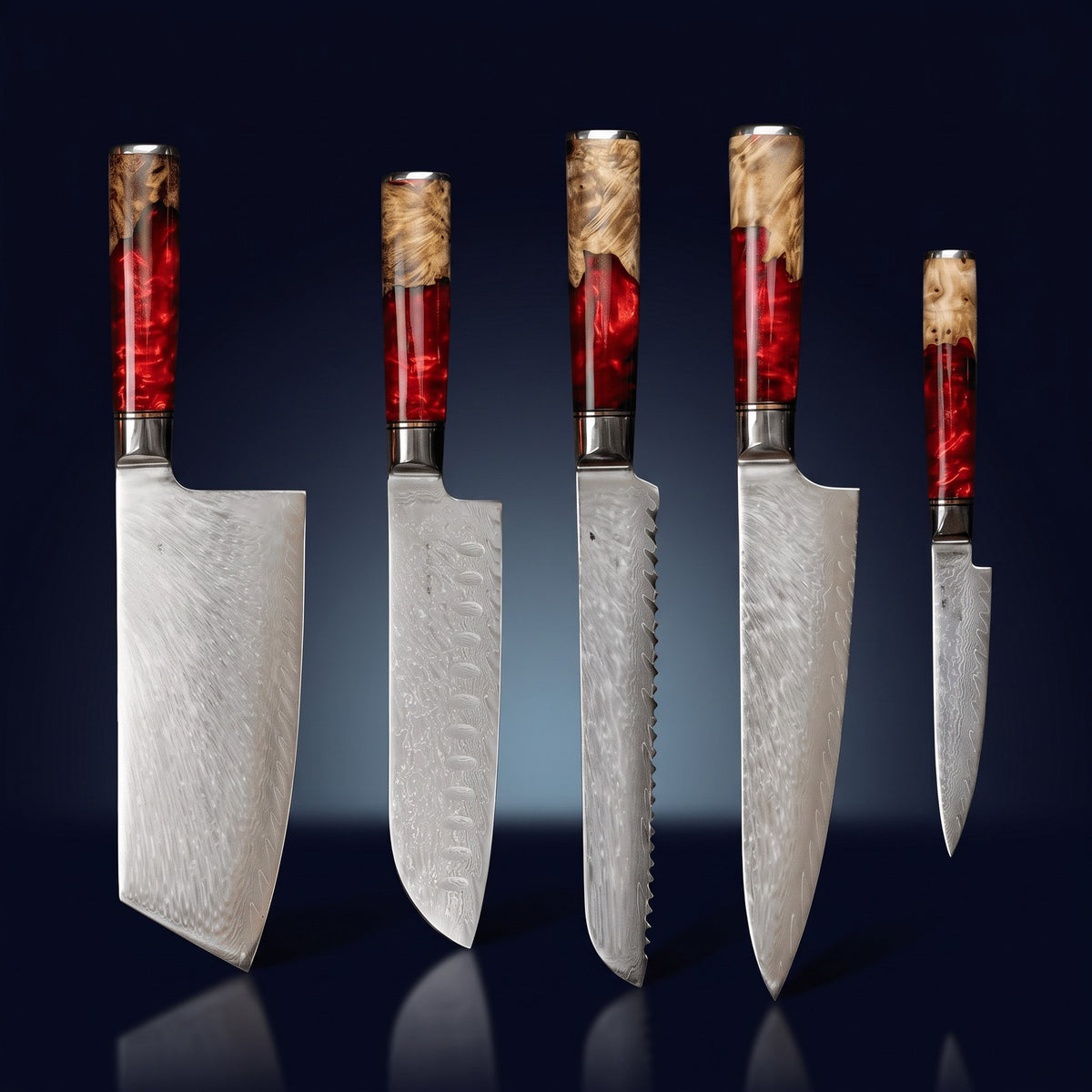 Hatori Kurenai 紅 Series – Damascus 5 Piece Set