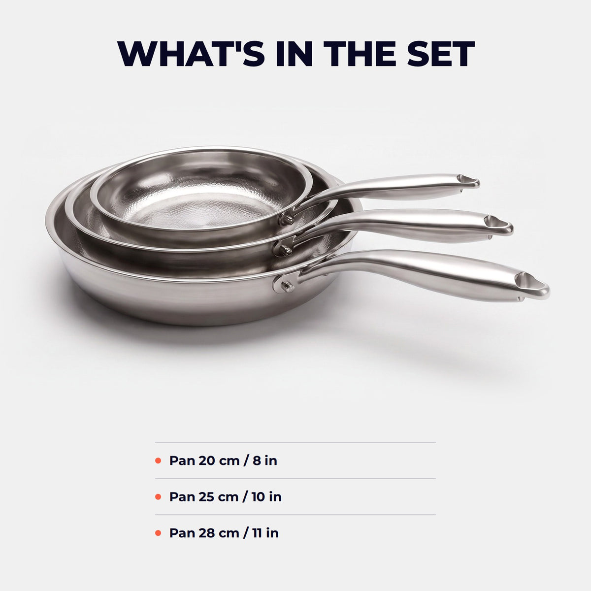 Hatori Kōmyō 光明 Series – 3-Pan Set, what is in the set