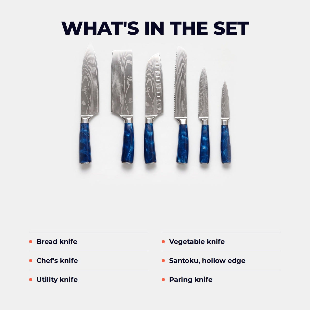 Hatori Seido 青道 Series – 6 Piece Set, what is in the set