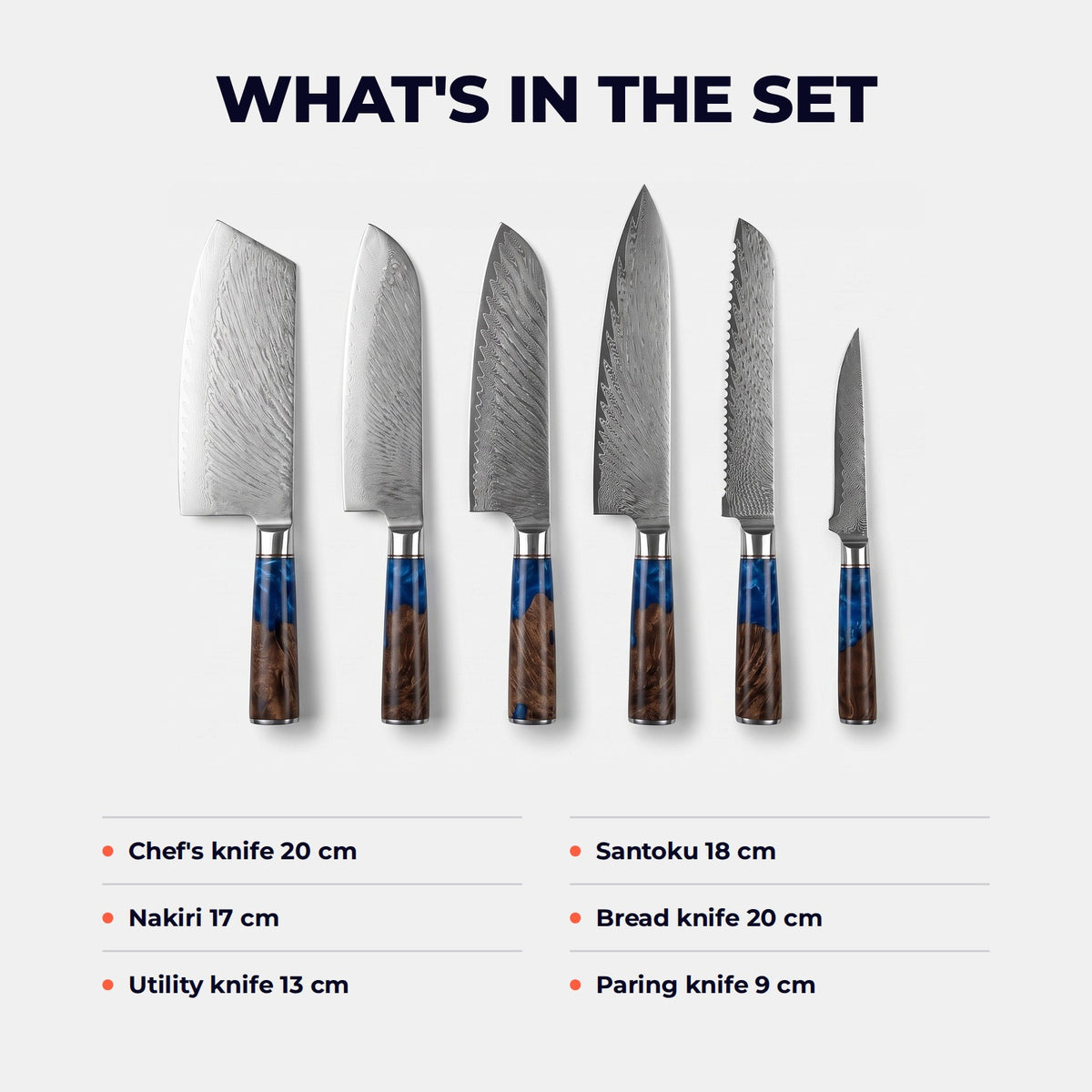 Hatori Ruri 瑠璃 Series – 6 Piece Set, what is in the set