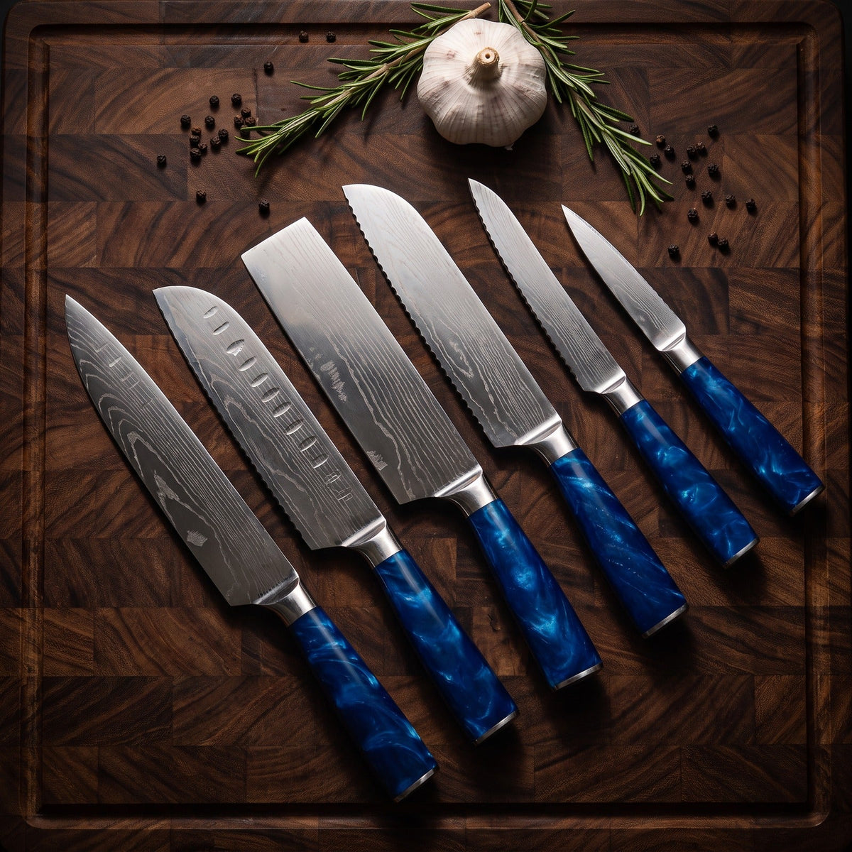 Hatori Seido 青道 Series – 6 Piece Set, on a board