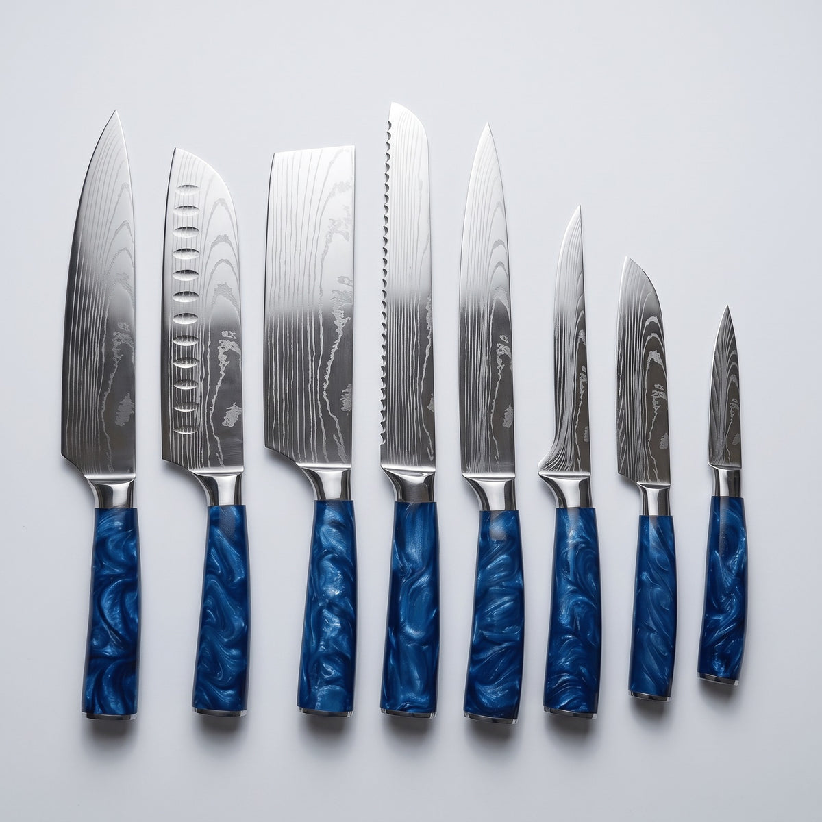Hatori Seido 青道 Series – 8 Piece Set, on light grey