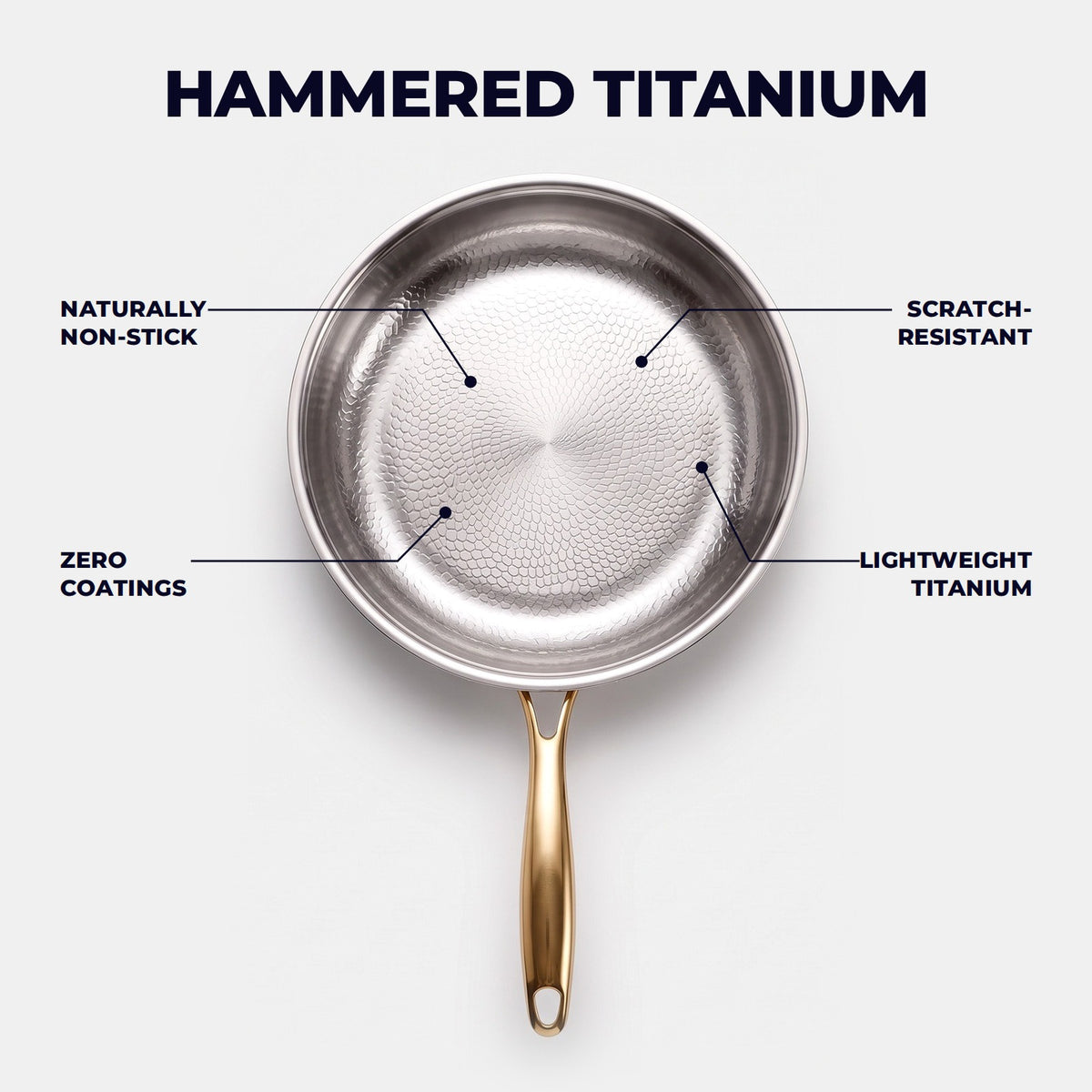 Hatori Kōmyō 光明 Kin 金 Edition – Hammered Titanium Pan, the hammered titanium surface