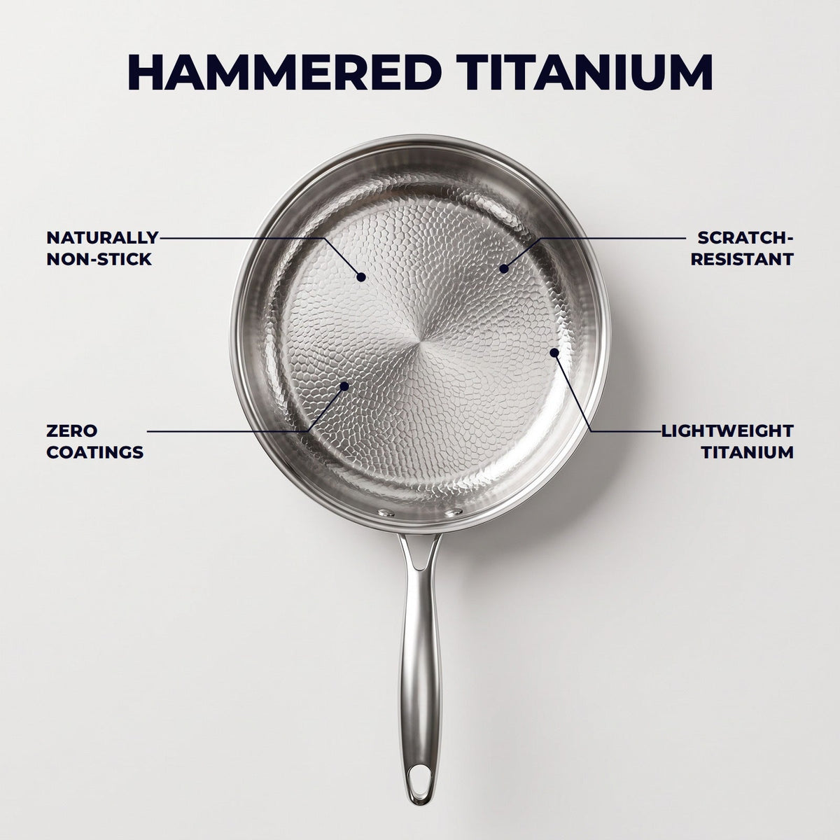 Hatori Kōmyō 光明 Series – Hammered Titanium Pan, the hammered titanium surface