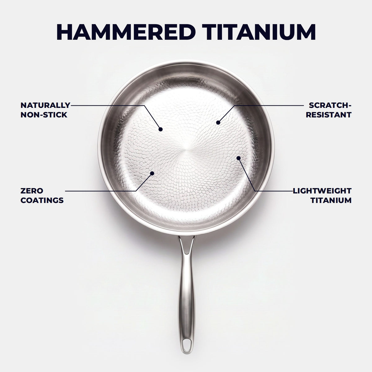 Hatori Kōmyō 光明 Series – Hammered High-Wall Titanium Pan, the hammered titanium surface