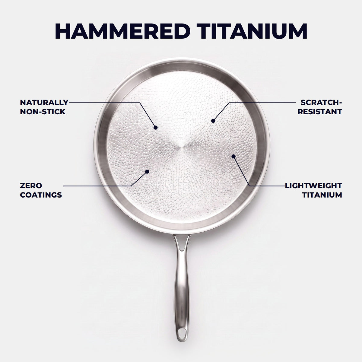 Hatori Kōmyō 光明 Series – Hammered Titanium Crêpe Pan, the hammered titanium surface