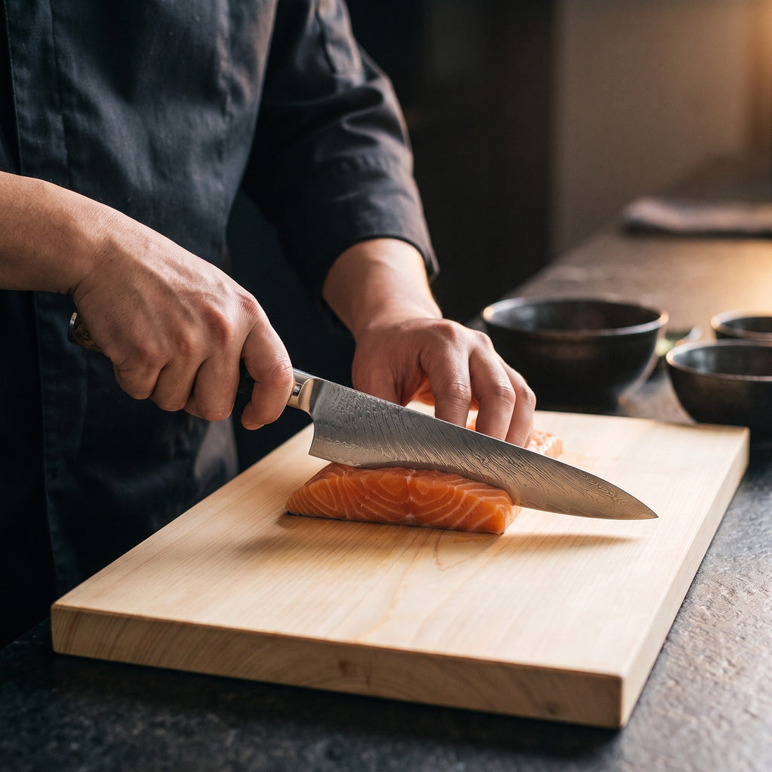 Hatori Ginkai 銀海 Series – Chef's Knife, in use