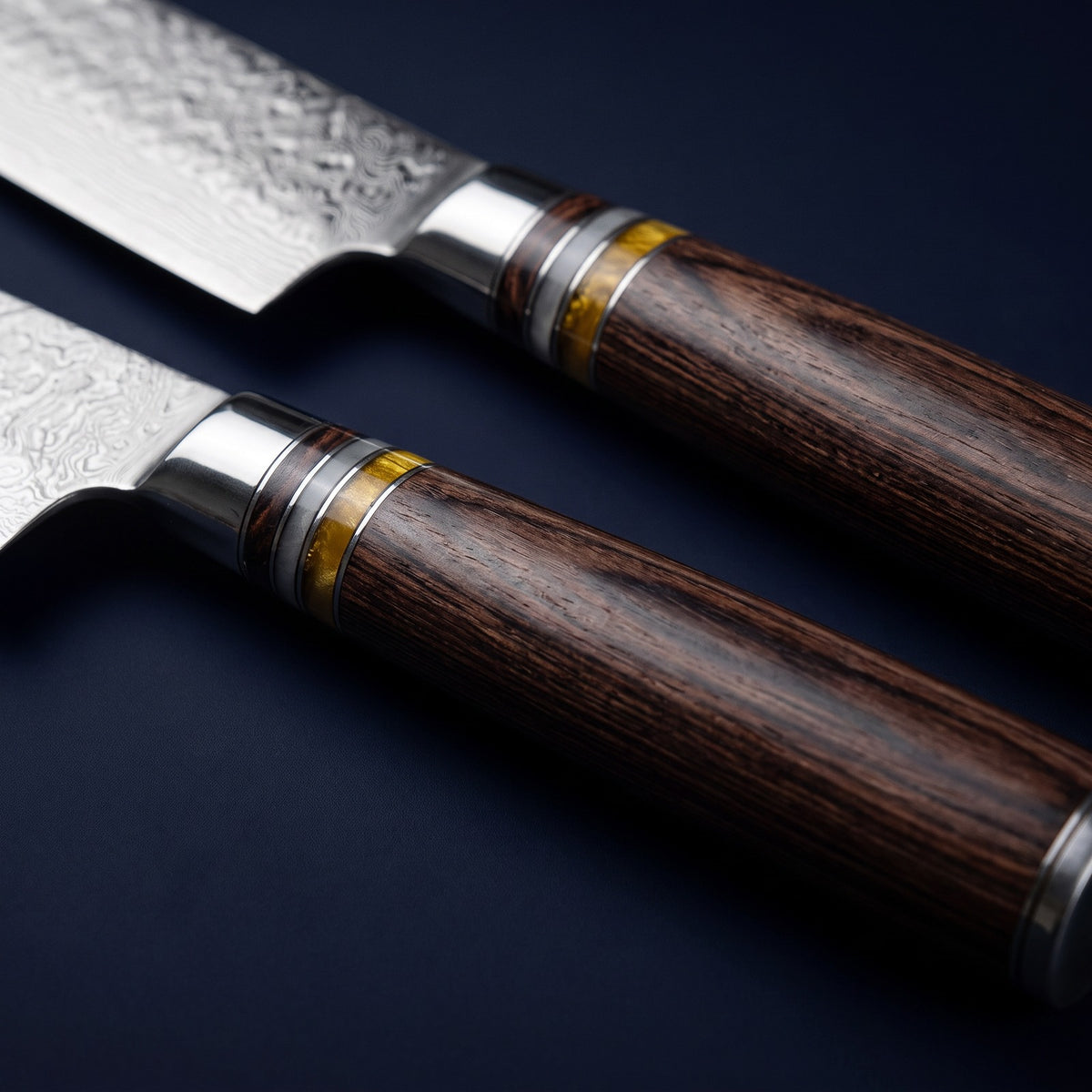 Hatori Takumi 匠 Series – Damascus 7 Piece Master Set, close-up of the handles