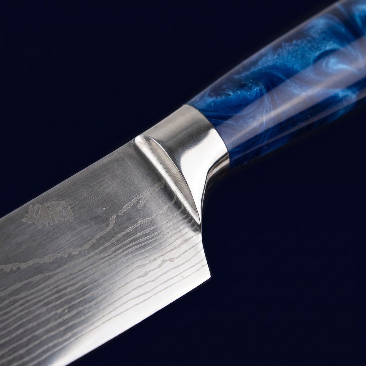 Hatori Seido 青道 Series – Chef's Knife, close-up of the bolster