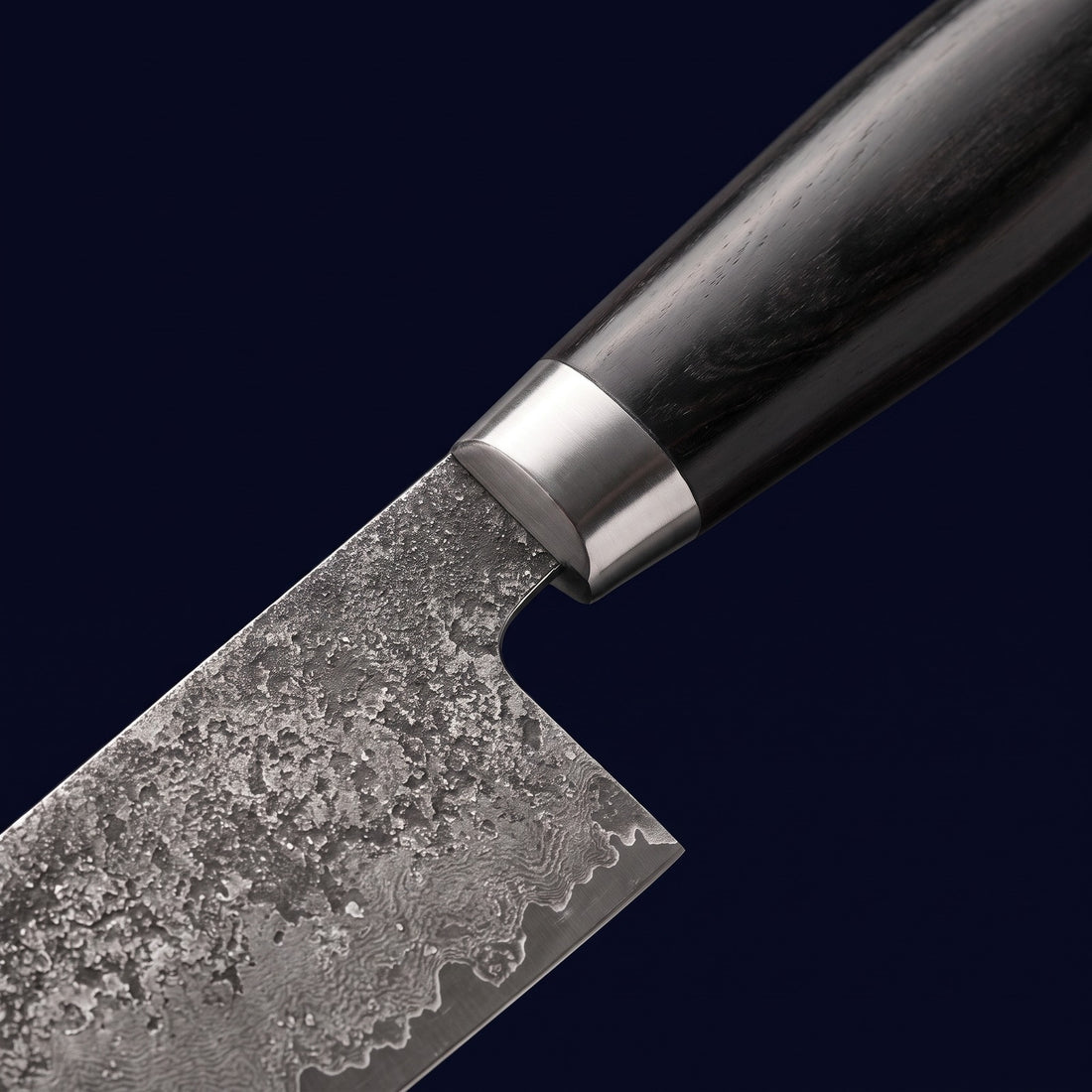 Hatori Kokutan 黒檀 Series – Chef's Knife 20 cm, close-up of the bolster