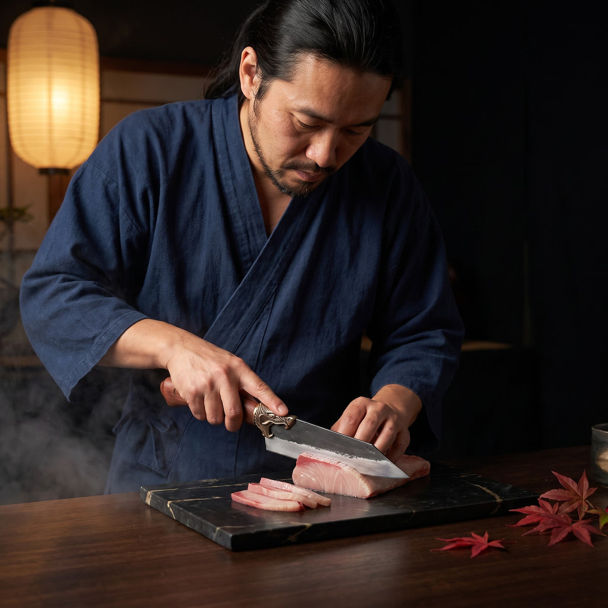 Hatori Ryūjin 龍神 Series – Dragon Santoku 18 cm, at the counter