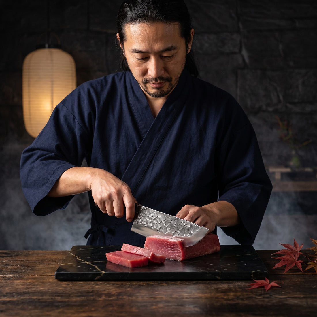 Hatori Kaji 鍛冶 Series – Forged Cleaver 19.5 cm, at the counter