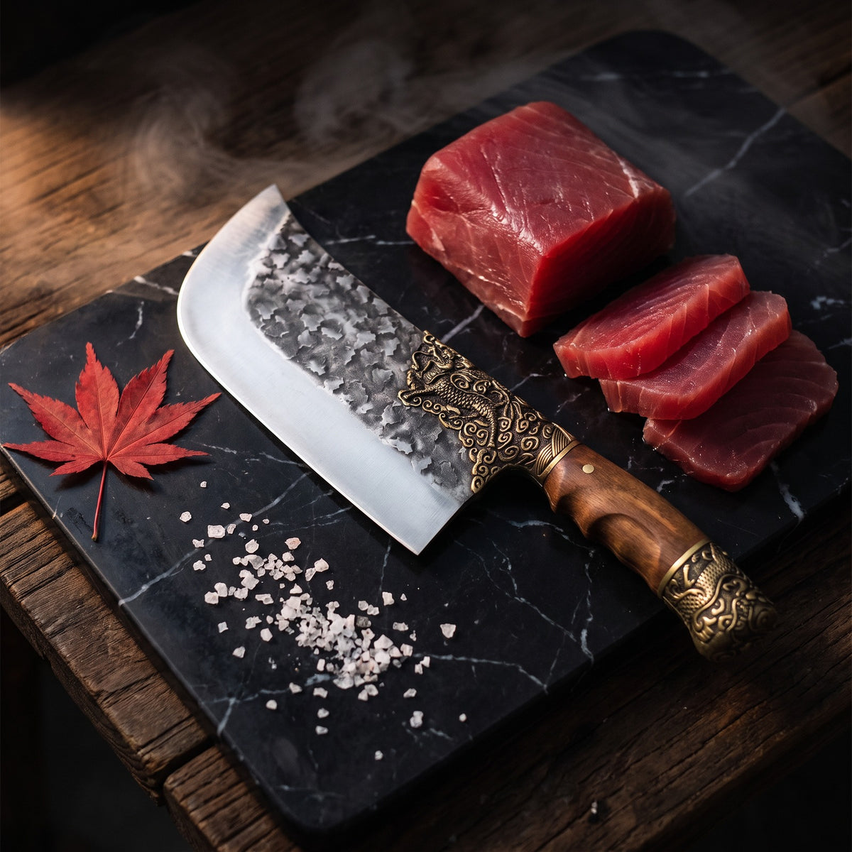 Hatori Ryūjin 龍神 Series – Dragon Cleaver 21.5 cm, on the board