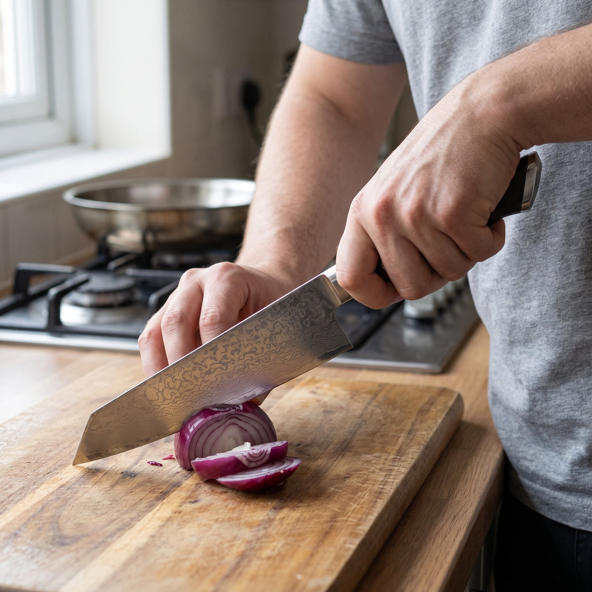Hatori Kiri 霧 Series – Kiritsuke 24 cm, in a home kitchen