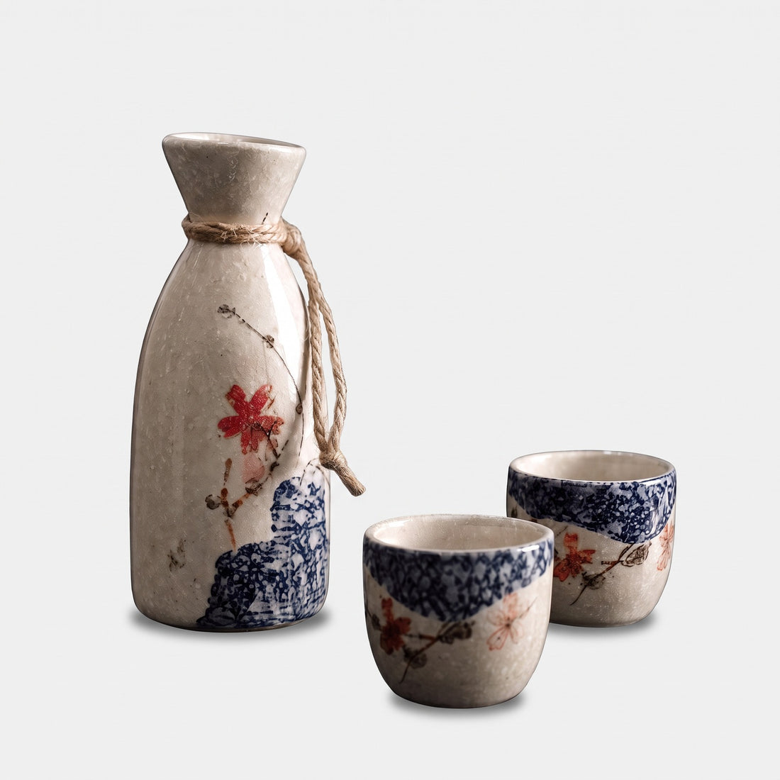 Hatori Sakura 桜 Series – Ceramic Sake Set, on light grey