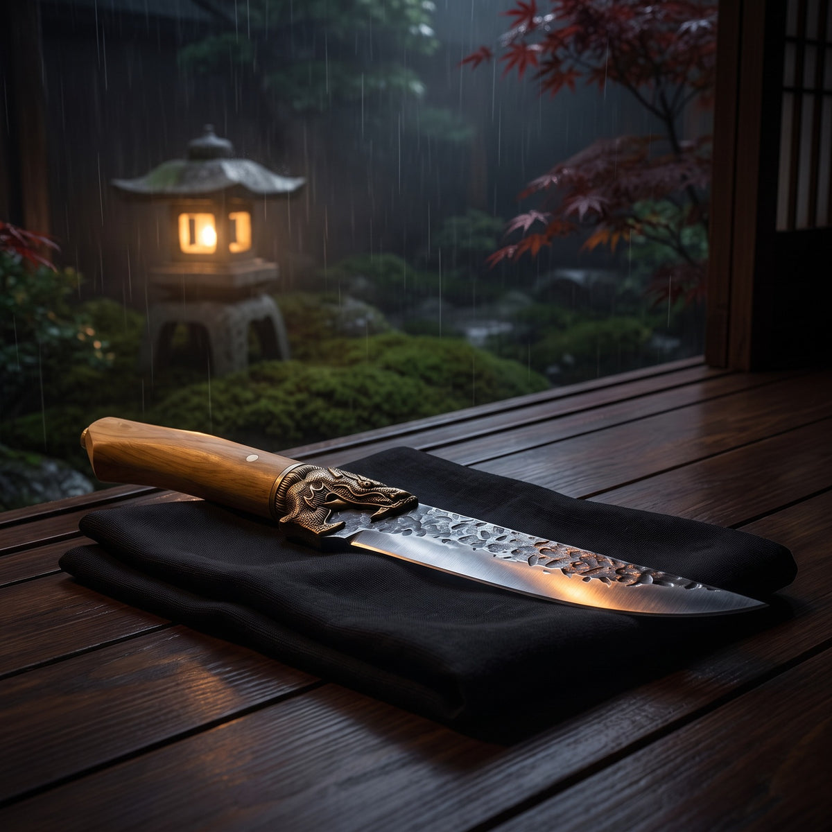 Hatori Ryūjin 龍神 Series – Dragon Boning Knife 17 cm, in the garden