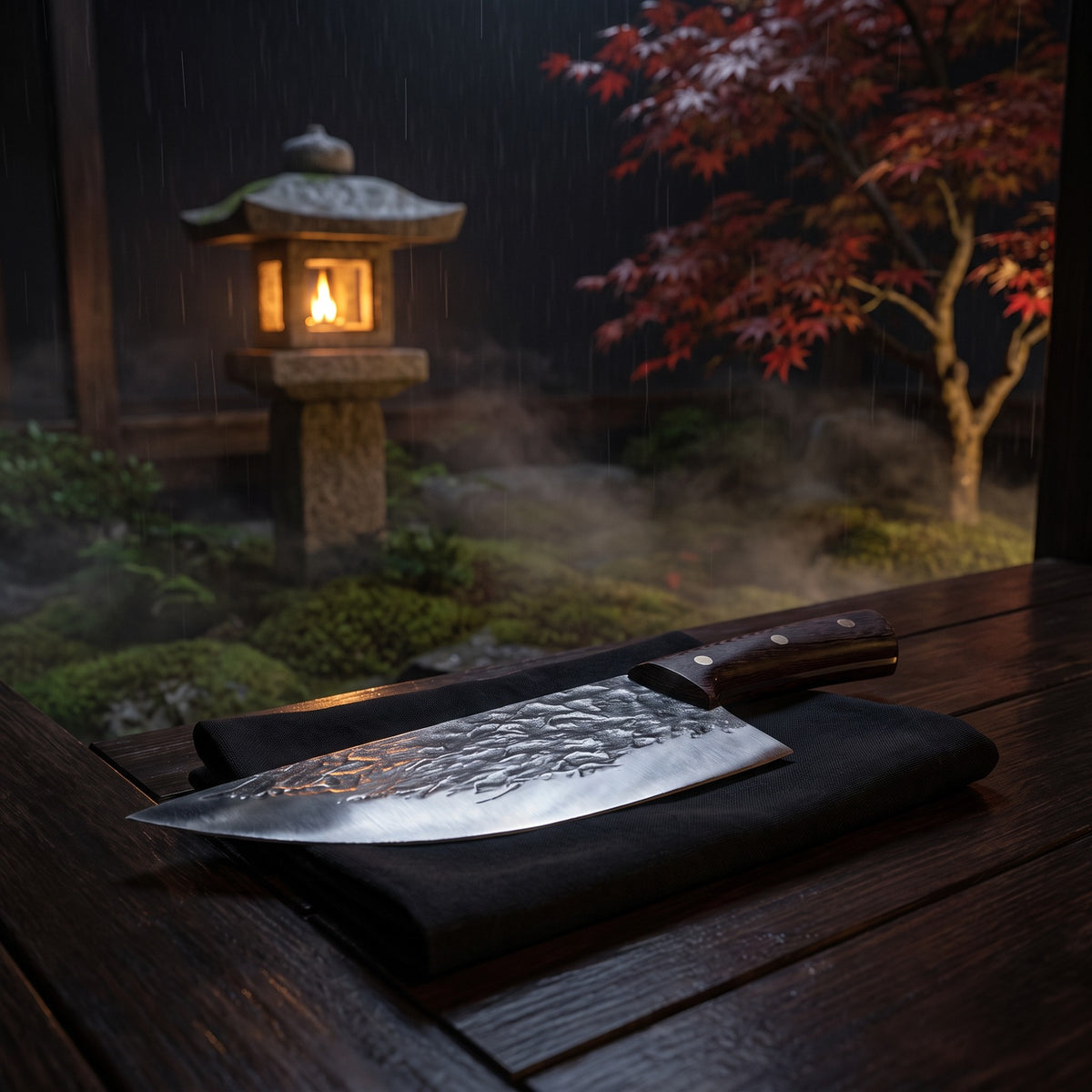 Hatori Kaji 鍛冶 Series – Forged Butcher's Knife 20 cm, in the garden