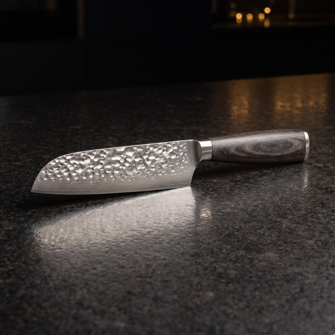 Hatori Mori 森 Series – Hammered Utility Knife 13 cm, on the counter