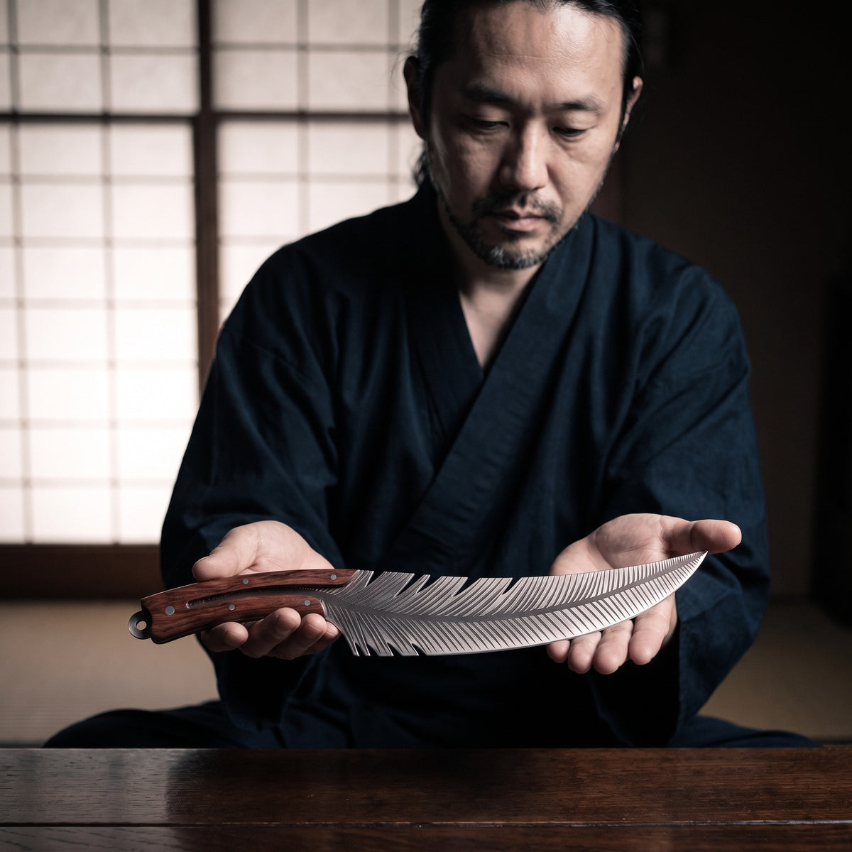Hatori Hane 羽 Series – Feather Slicer 21 cm, in hand