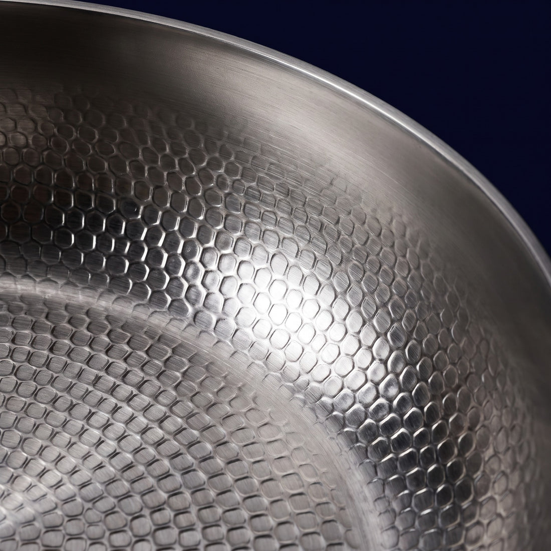 Hatori Kōmyō 光明 Series – Hammered Titanium Sauté Pan, close-up