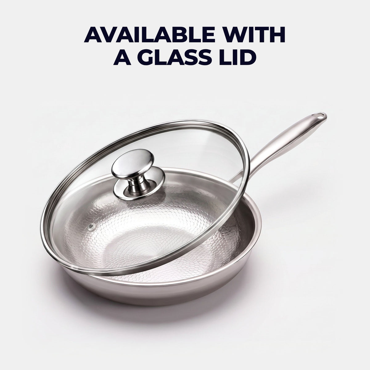 Hatori Kōmyō 光明 Series – Hammered Titanium Wok, with the glass lid