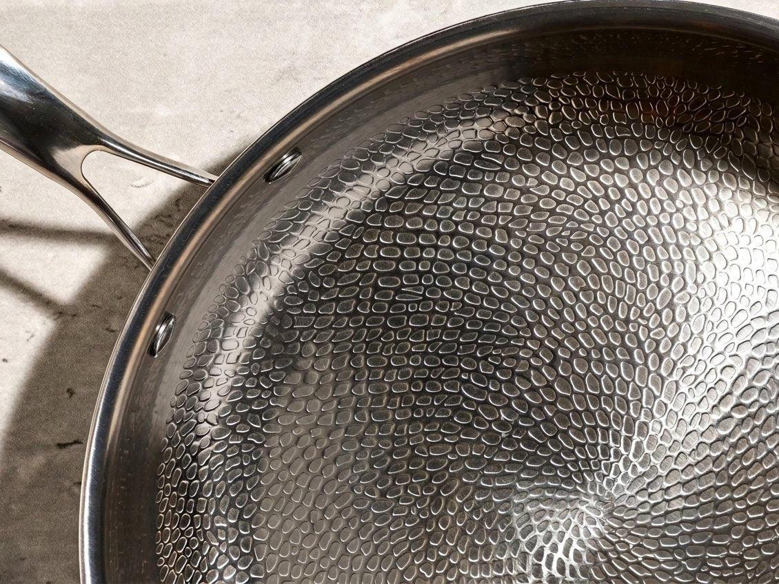 Nothing on this pan can wear off, because nothing is on it.