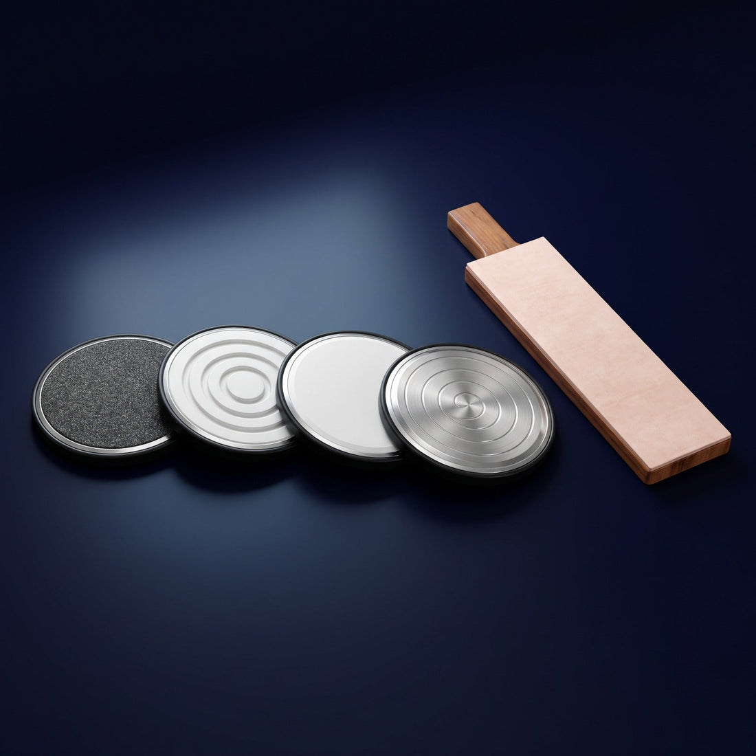 Hatori Complete Scale – Kurogane, Kasumi, Hikari + Uzumaki Discs with Leather Strop