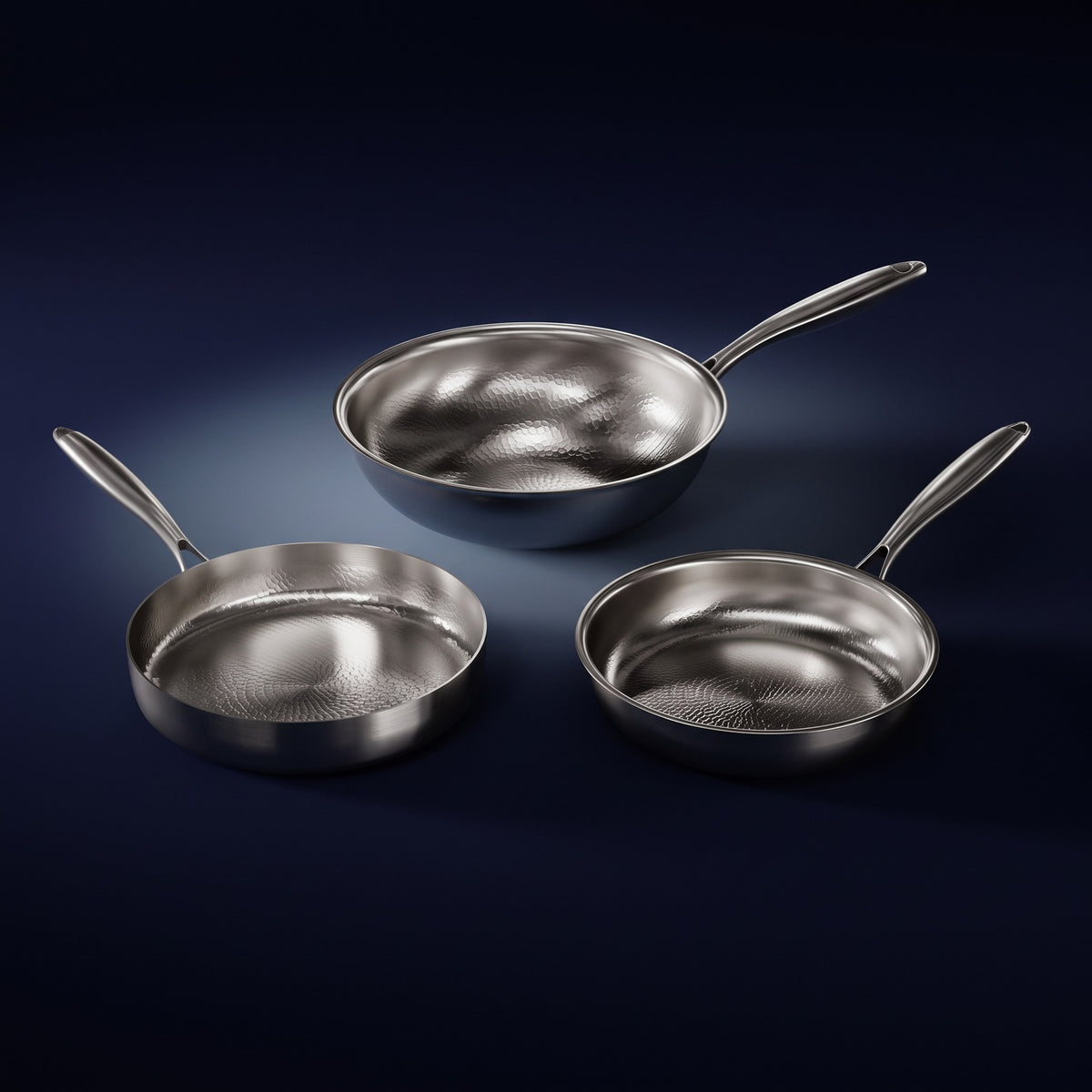 Hatori Kōmyō 光明 Series – Stir-Fry Set, 3 Pans with Lid