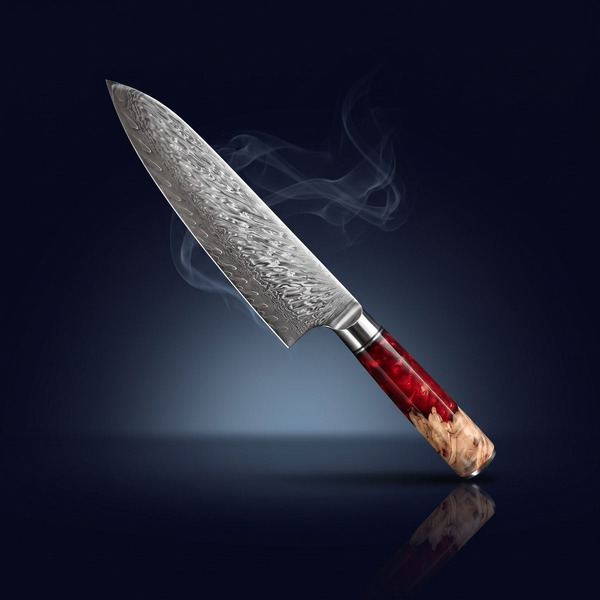 Hatori Kurenai 紅 Series – Damascus Santoku 17.6 cm