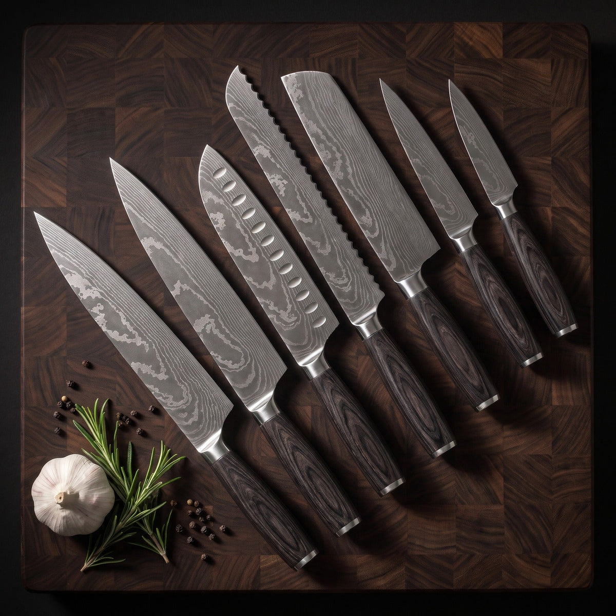 Hatori Mori 森 Series – 7 Piece Set, on a board