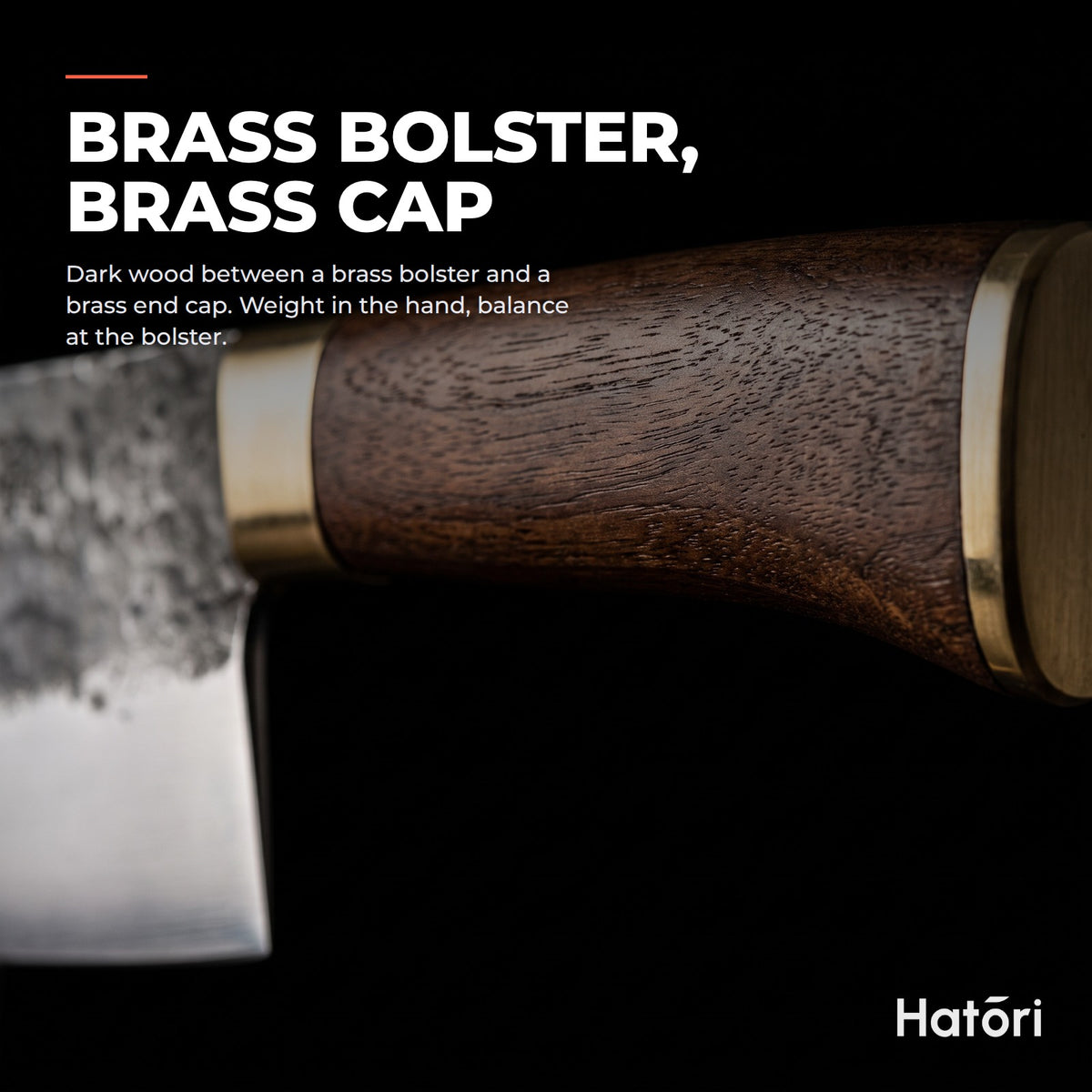 Hatori Kaji 鍛冶 Series – Hammered Butcher's Cleaver 20.5 cm, the handle