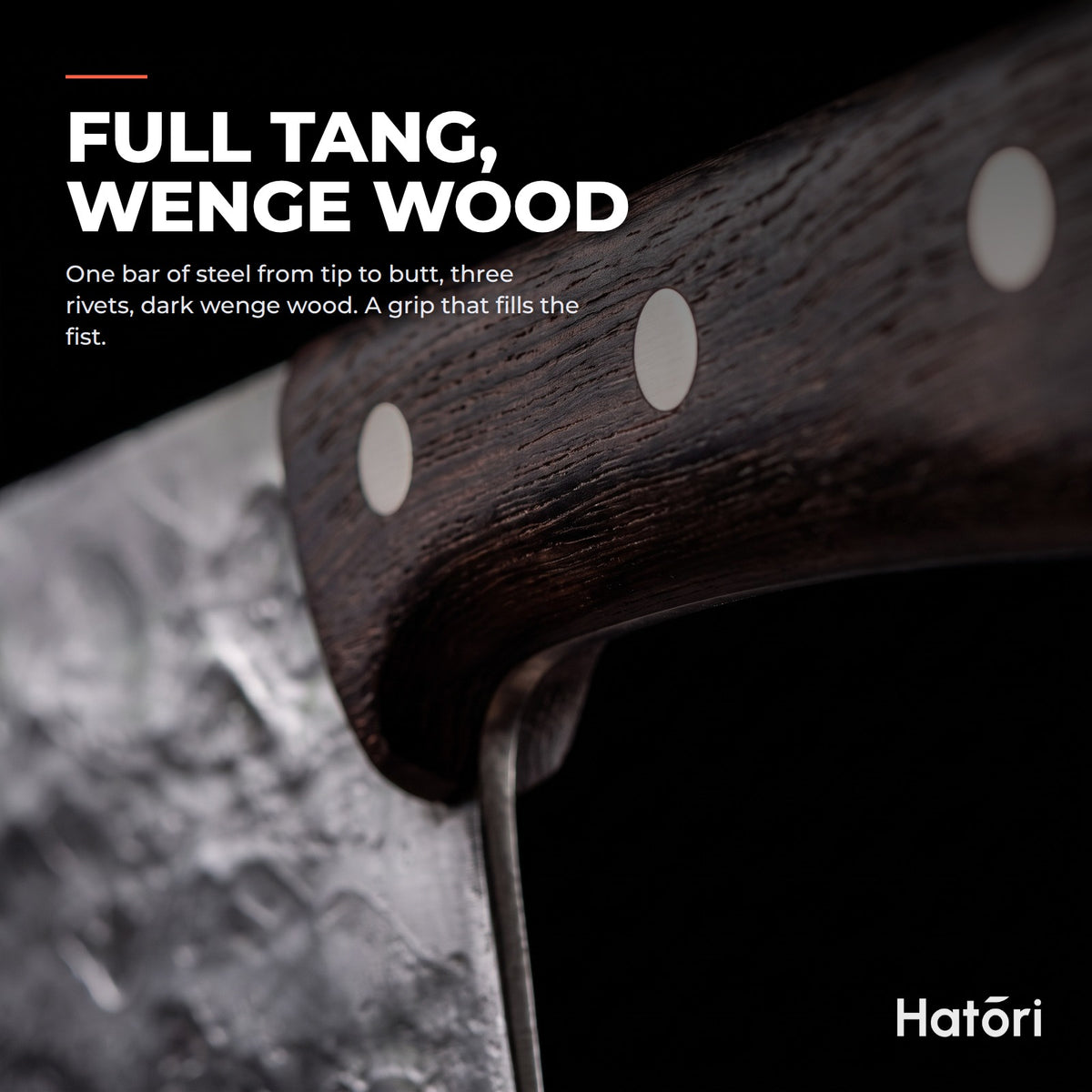 Hatori Kaji 鍛冶 Series – Forged Butcher's Knife XL 21 cm, the handle