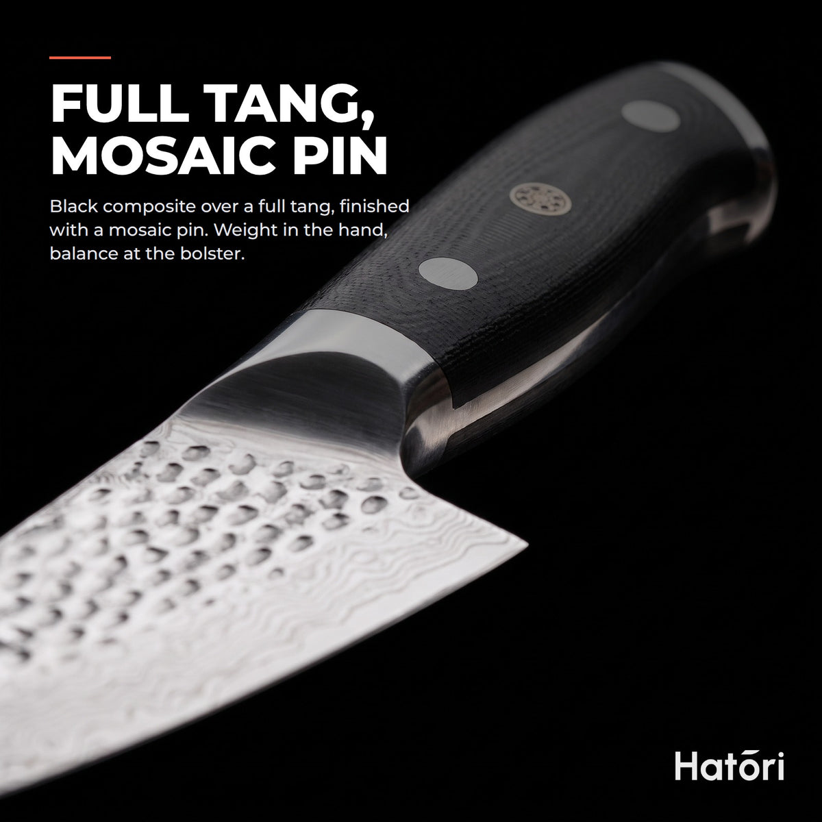 Hatori Kokuyō 黒曜 Series – Damascus Chef's Knife 15 cm, the handle