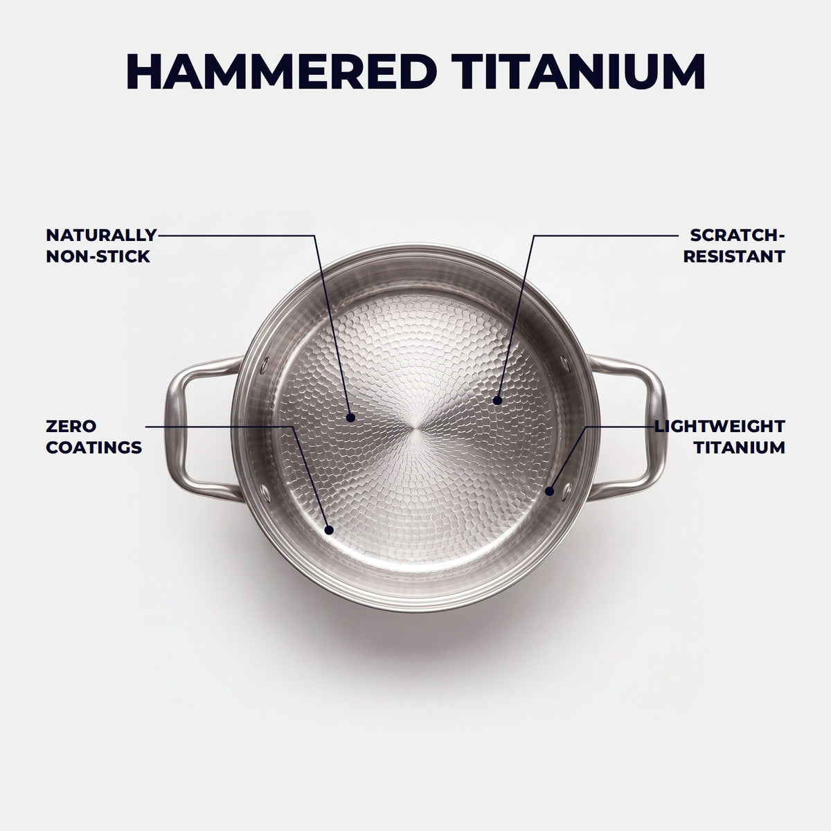 Hatori Kōmyō 光明 Series – Titanium Cooking Pot with Lid, the hammered titanium surface