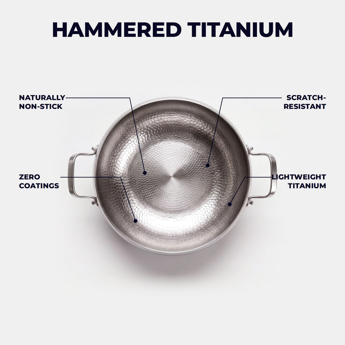 Hatori Kōmyō 光明 Series – Hammered Deep Titanium Pot, the hammered titanium surface