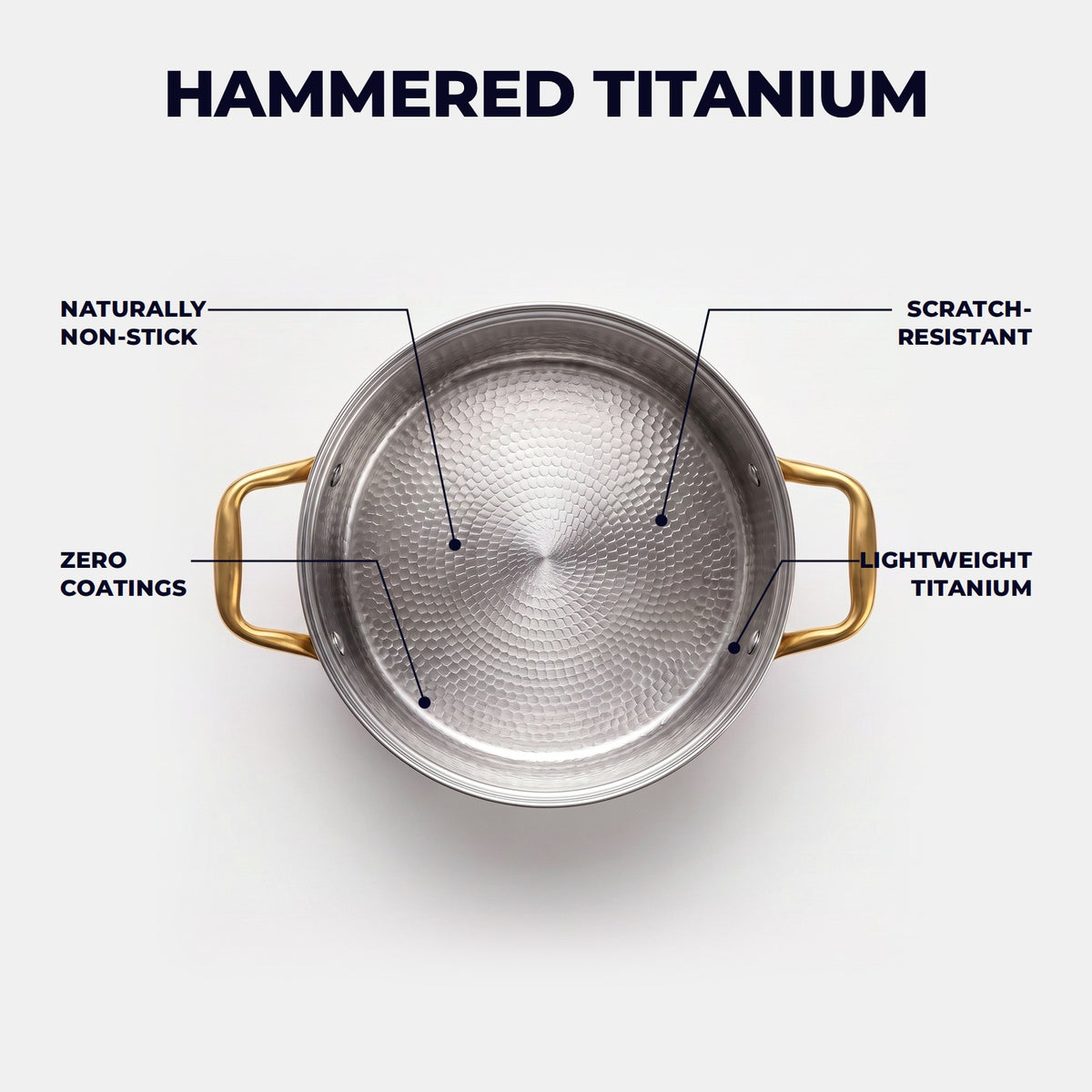 Hatori Kōmyō 光明 Kin 金 Edition – Titanium Cooking Pot with Lid, the hammered titanium surface