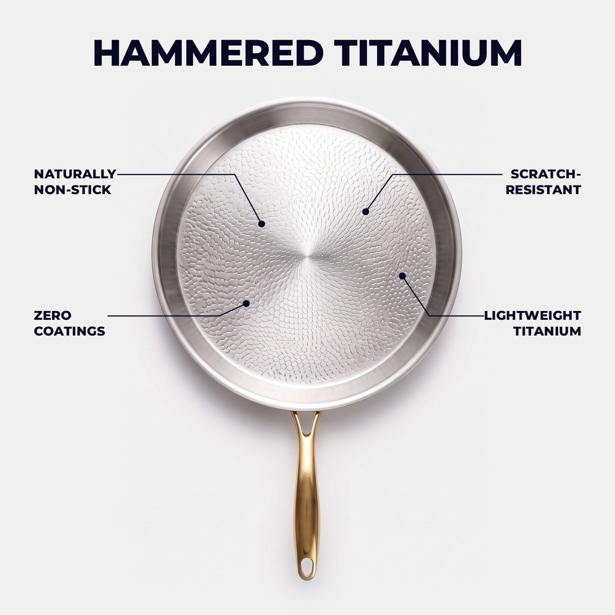 Hatori Kōmyō 光明 Kin 金 Edition – Hammered Titanium Crêpe Pan, the hammered titanium surface