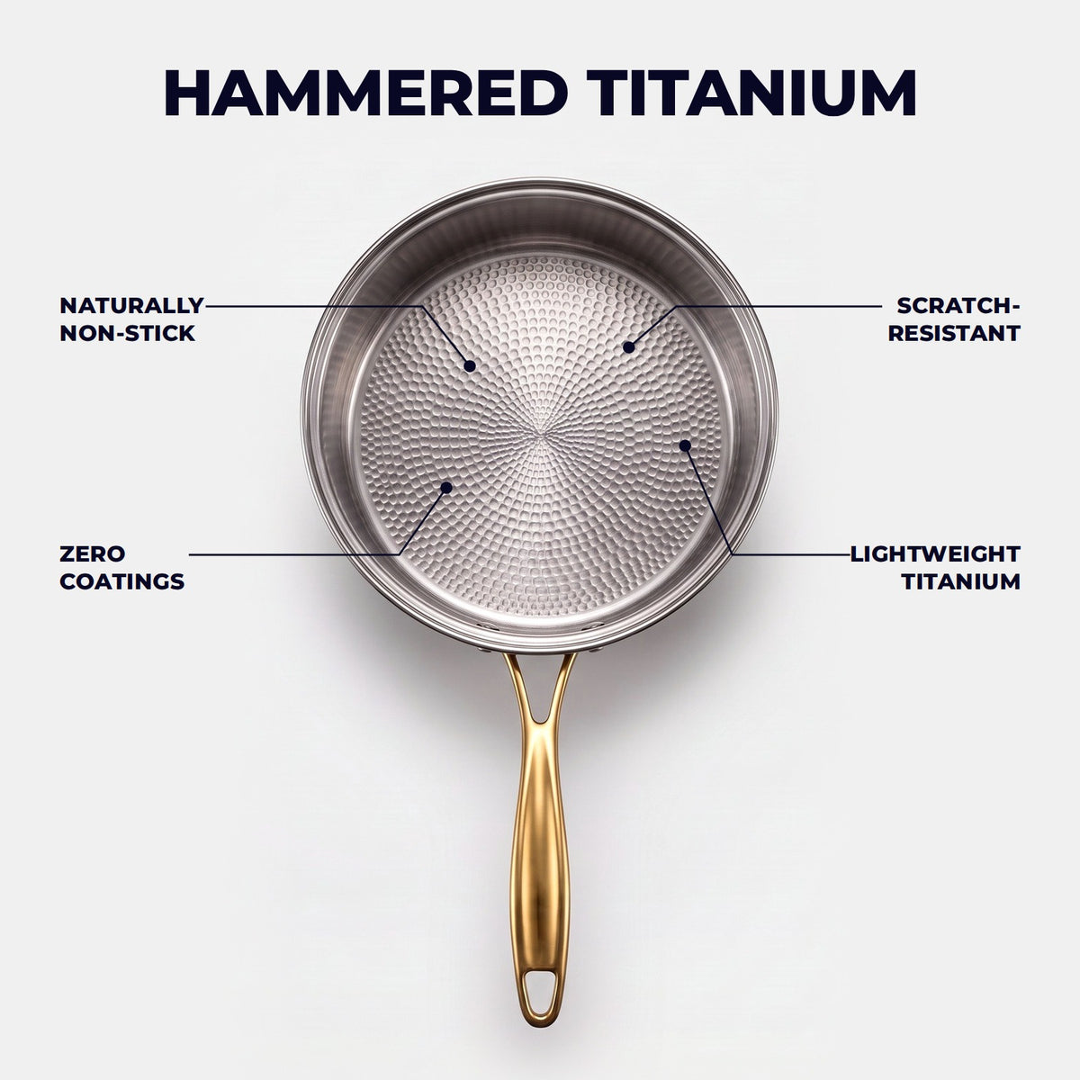Hatori Kōmyō 光明 Kin 金 Edition – Titanium Saucepan with Lid, the hammered titanium surface
