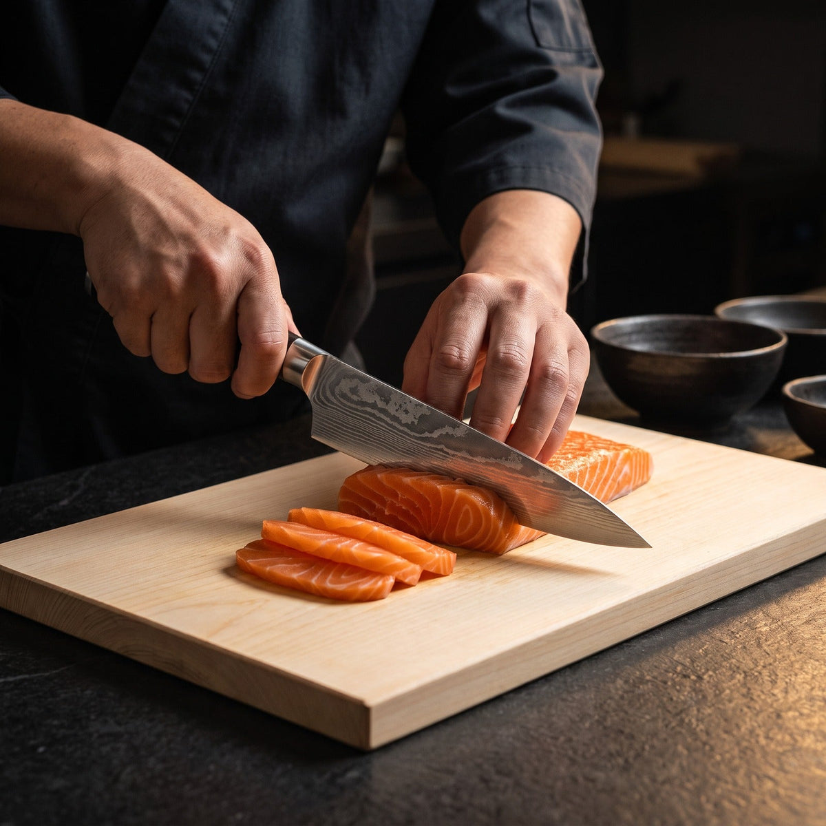 Hatori Mori 森 Series – Chef's Knife 20.5 cm, in use