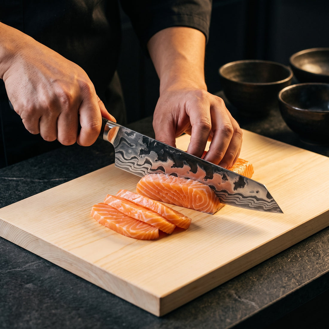 Hatori Yoru 夜 Series – Kiritsuke 27 cm, in use
