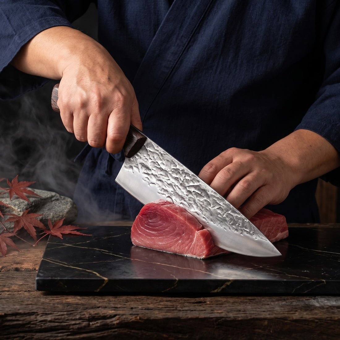 Hatori Kaji 鍛冶 Series – Forged Butcher's Knife 20 cm, in use