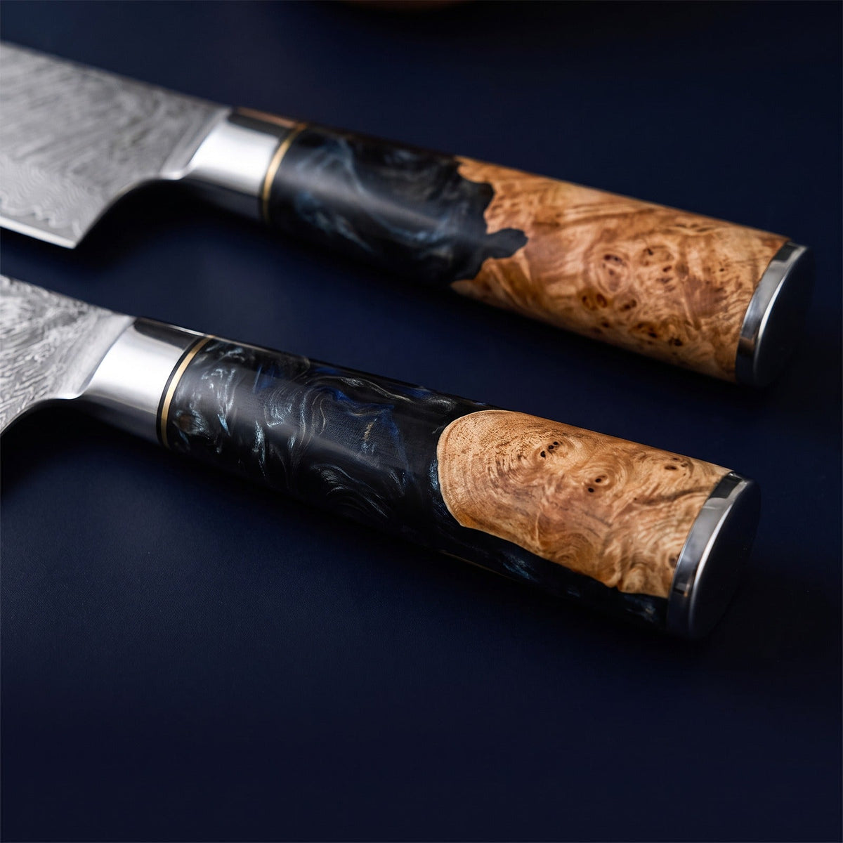 Hatori Ginkai 銀海 Series – 6 Piece Set, close-up of the handles