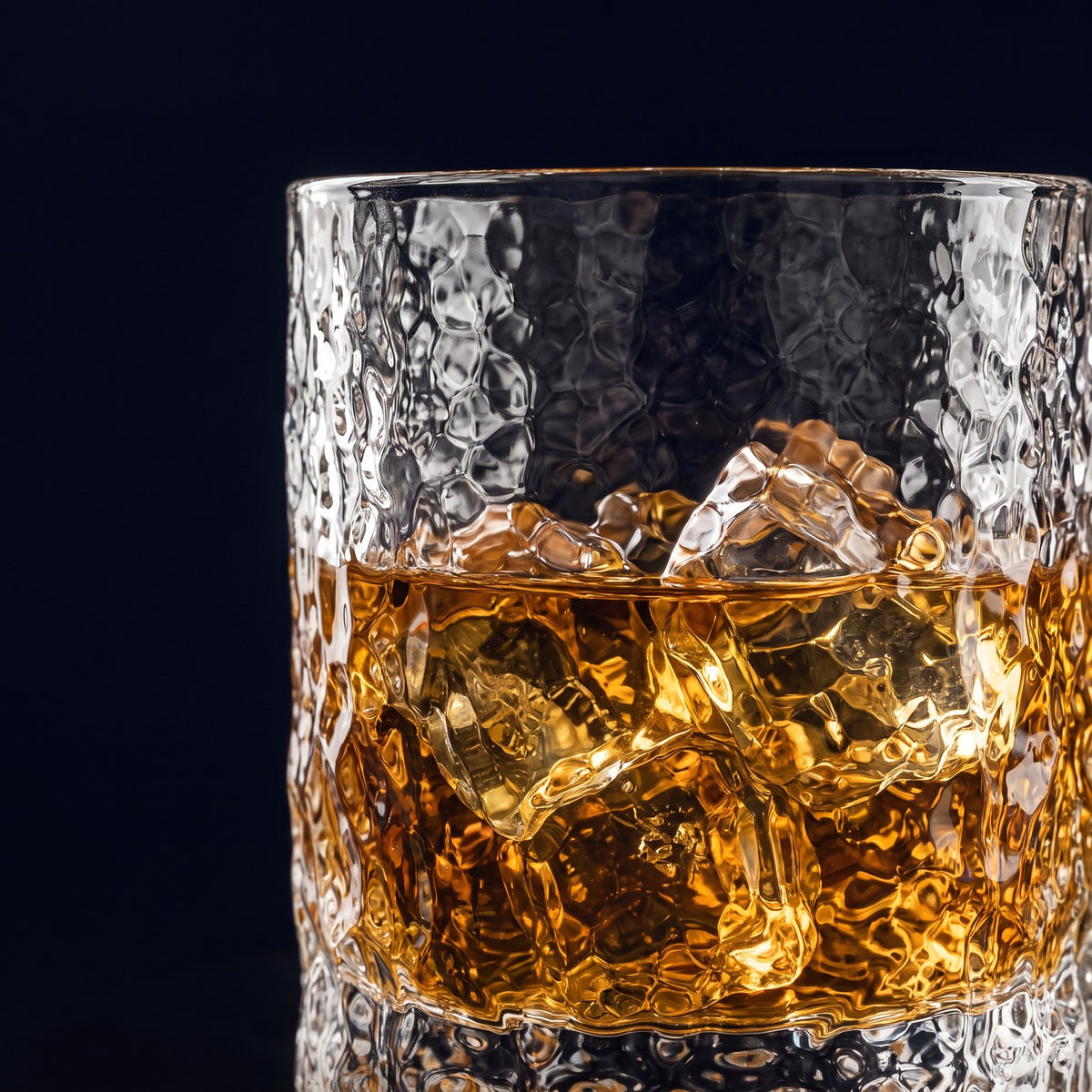 Hatori Kiriko 切子 Series – Hammered Crystal Whisky Glass, close-up