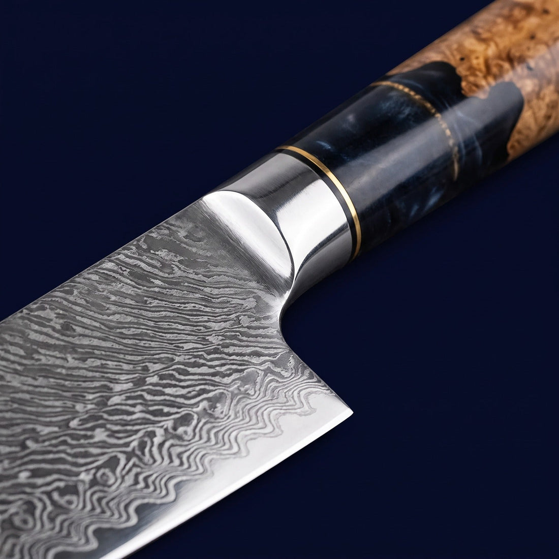 Hatori Ginkai 銀海 Series – Chef's Knife, close-up of the bolster