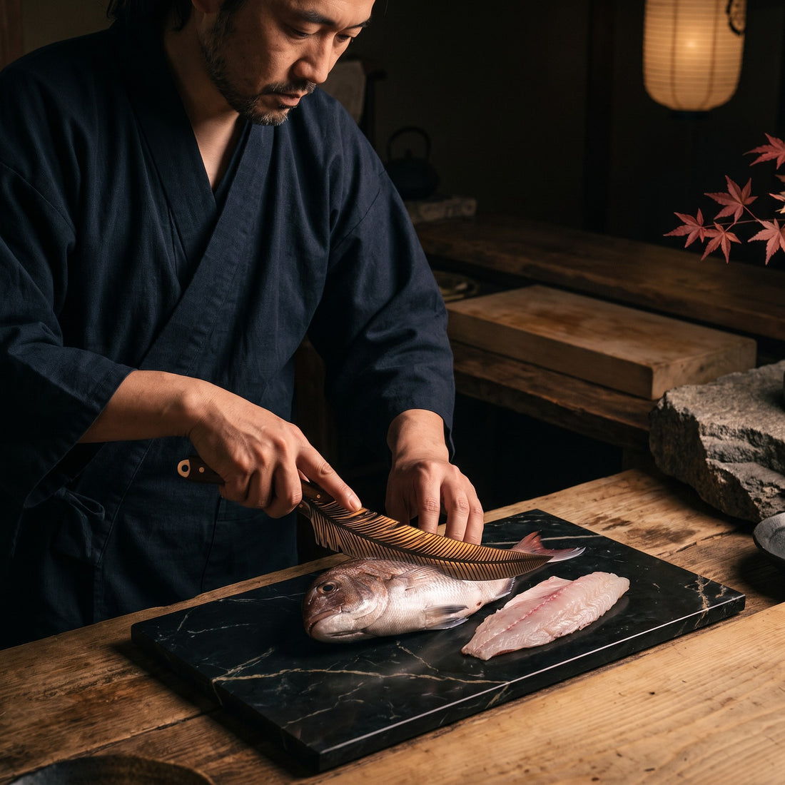 Hatori Hane 羽 Series – Feather Slicer 21 cm, at the counter