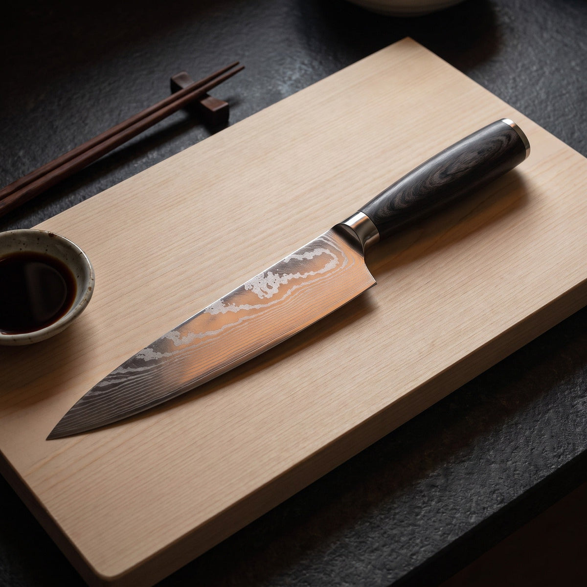 Hatori Mori 森 Series – Chef's Knife 20.5 cm, on a board