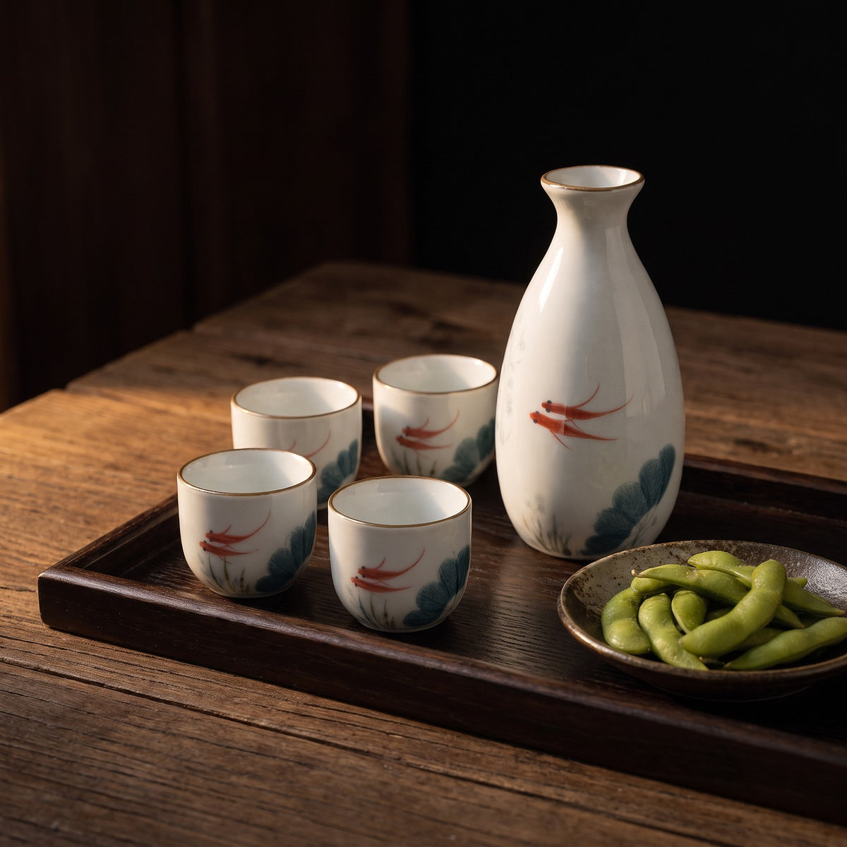 Hatori Kingyo 金魚 Series – Ceramic Sake Set, serving