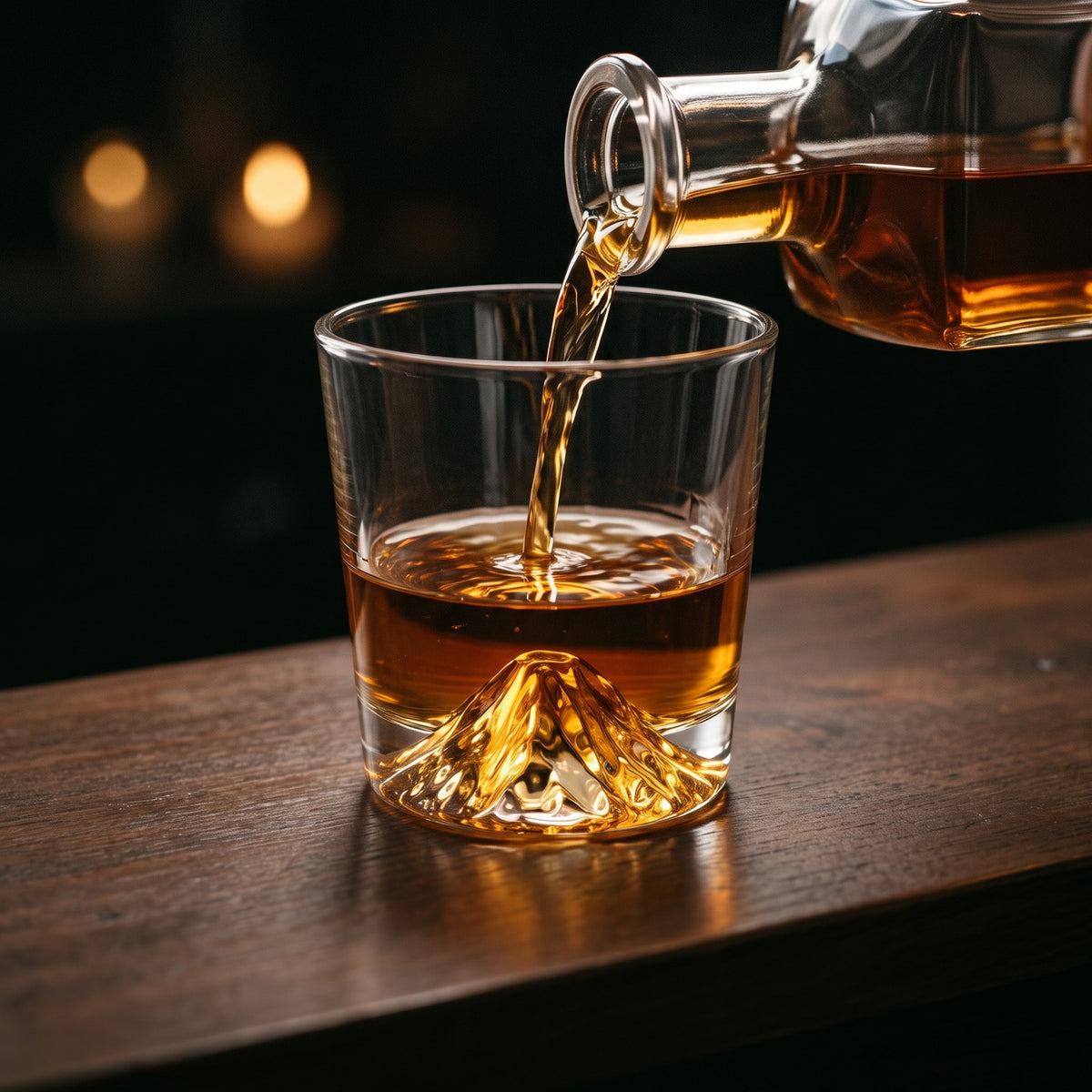 Hatori Fuji 富士 Series – Whisky Glass, Golden Peak, serving
