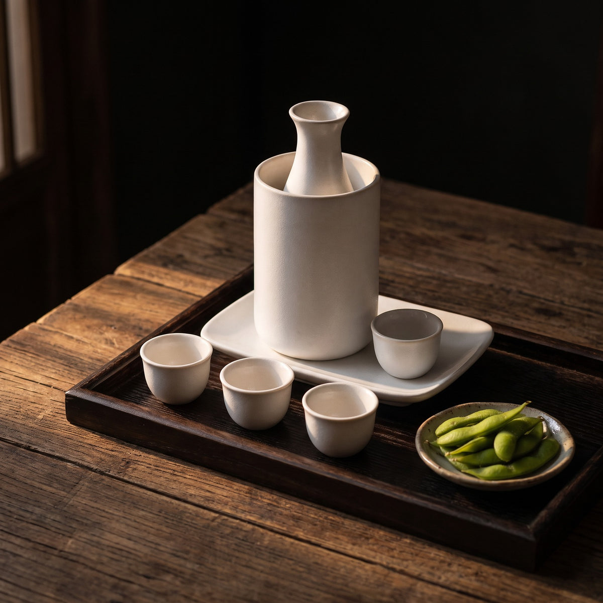 Hatori Tokkuri 徳利 Series – Ceramic Sake Set with Warmer, serving